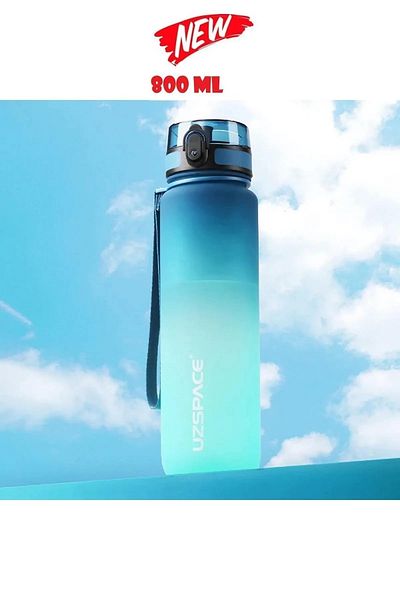 Vagon Uzspace 800ml Tritan Water Bottle - Blue-Green, Softtouch, Detox Motivation