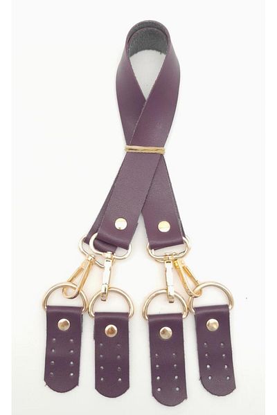 angel çanta aksesuar Angel Bag Accessory Faux Leather 55 cm Misu Model Double Handle Purple Color Light Gold Metal