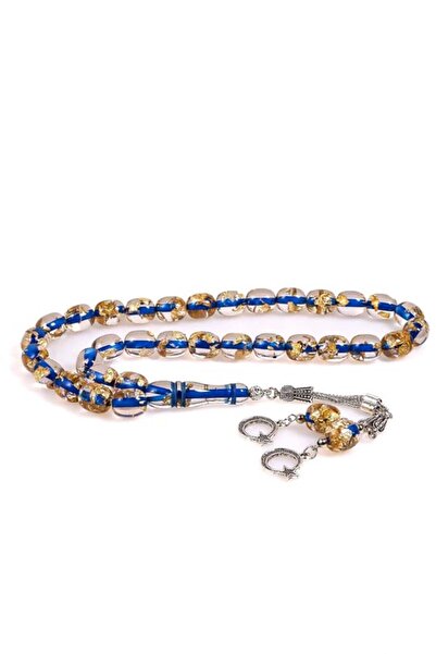 izmirpazarı Șirul albastru cu foițe de aur Fire of Fire Amber