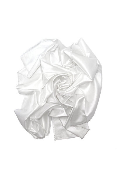 nazipek Tafta Açık Gri Eşarp Hediyelik 100x100cm Eşarp Püsküllü Yazma