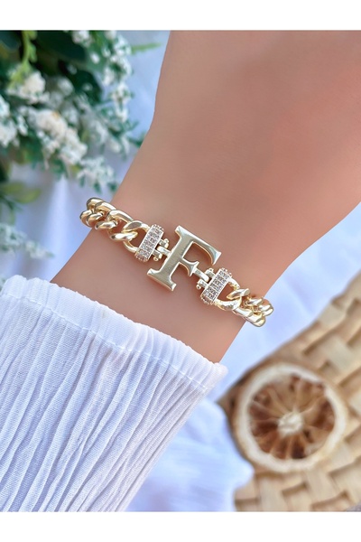KBC STORE Letter Chain Bracelet (Letter F)