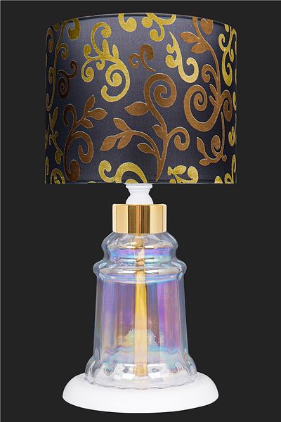 MINIMAL ETICARET VE BILGI TEKNOLOJILERI Baroque White Glossy Shine Mini Glass Lampshade