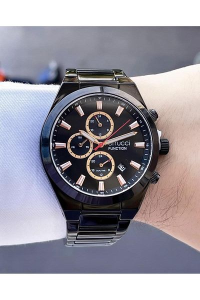 Ferrucci Men's Multifunctional Metal Band Wristwatch
