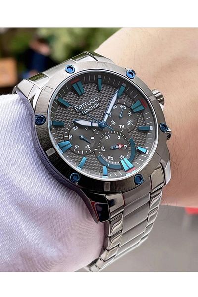 Ferrucci Men's Multifunctional Metal Band Wristwatch