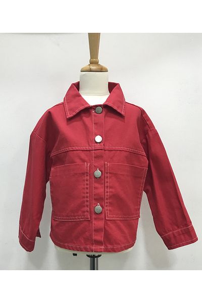 Çikoby Girl's Red Coat