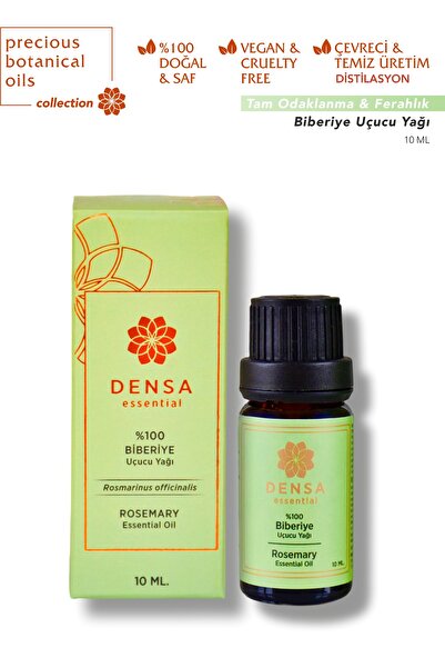 Densa Essential %100 Saf & Doğal Biberiye Uçucu Yağı 10 Ml Buhurdanlık Difüzö...