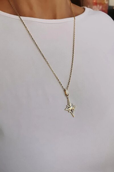 Utku Kuyumculuk 14 AYAR KİLİTLİ KUTUP YILDIZI ÖZEL TASARIM KOLYE UCU