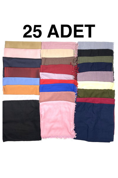 nazipek Karışık Yazma 25'li Set Hediyelik Dağıtmalık Eşarp 100x100 Toptan Fla...