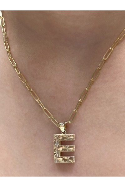 SUDEKAĞAN Altın 3 Boyutlu E Harfi