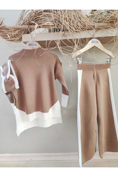 Meriç bebe A.Set de 3 piese tricotaje maro de top și bandă pentru cap