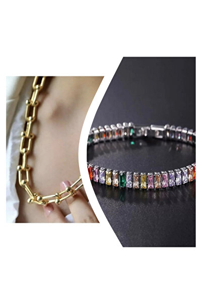 Everglow Jewelry طقم قلادة وسوار تيفاني فاخر