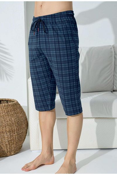 KLY PİJAMA KLY 195B Battal Large Size Plaid Single Capri