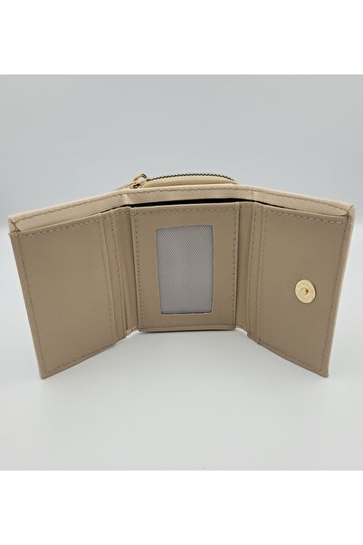 DAVID POLO Women's Cream Sports Multi Pocket and Quality Mini Wallet