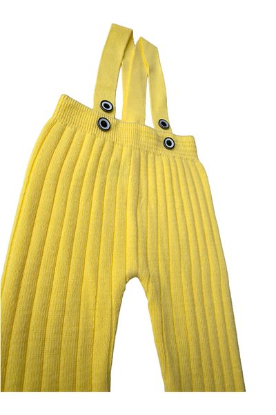 Asya Bebe Suspended Buttoned Baby Kids Knitwear Tights Salopet Yellow