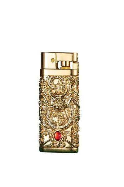 HK GİFT SHOP Ejderha Yeniden Kullanılabilir Antika Yumuşak Alev Çakmak Yakıt Deposu Metal Taşlama Çarkı Gazyağı