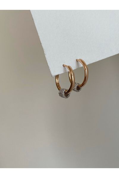 Owentis Steel Silver Mers Model Glittering Ring Tip Dorica Wishing Earring - Does not blacken-