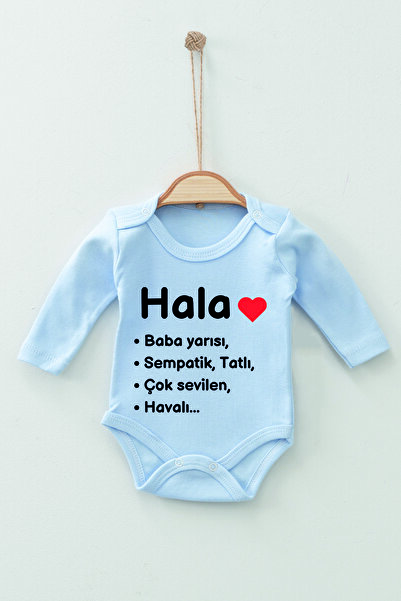 ADABEBEK 100% Cotton Organic Hala Patterned Long Sleeve Bodysuit Baby Bodysuit