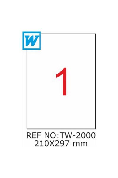 Tanex Laser Tag tw-2000 100 A4 Sheets Laser Tag 210 x21 297 mm Size 1 Tag in 1 A4 Sheet