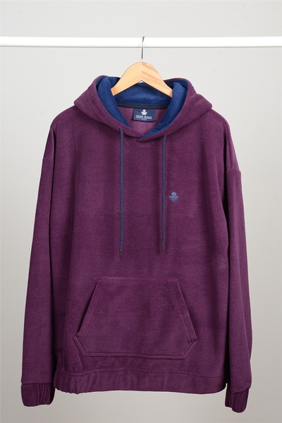ADAM BOXES Oversize Hooded Fleece Sweatshirt N-myndo - Dark Purple