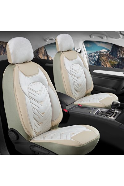 Generic Brand غطاء مقعد سيارة مخملي باللون البيج موديل Fiat Egea Cross - Prosev