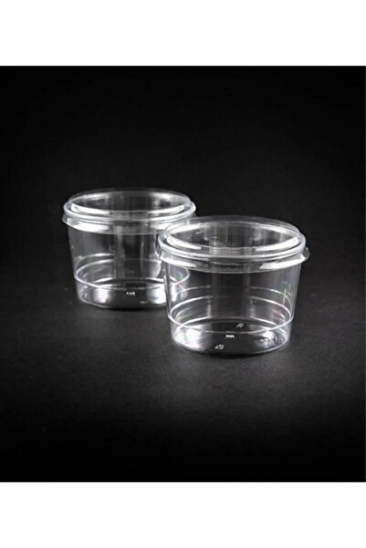 Genel Markalar 100 Adet Kapaklı Plastik Tatlı Kabı Kasesi Bodega 250cc