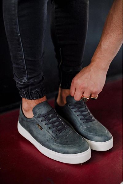 BZ Moda B666 BT Lace-Up Orthopedic Sole Ανδρικά αθλητικά παπούτσια γκρι