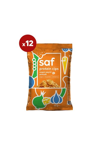 Saf Nutrition Vegan Cheese Flavored Protein Chips 50 Gr X 12