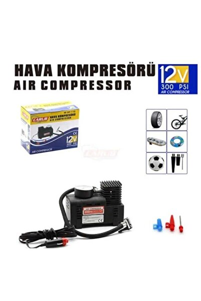 Genel Markalar Oto Araç Pompa 300 Psi 12v Çakmaklık Girişli Çok Amaçlı Hava Kompresörü
