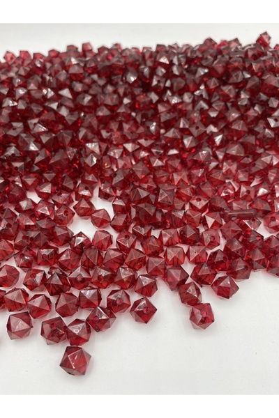 Hedef Bijuteri 100gr 10mm Bordo / Koyu Kırmızı Renk Küp,Kübik Akrilik Boncuk,...