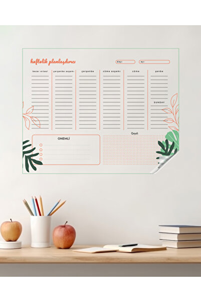 Akıllı Kağıt Статичен самозалепващ се седмичен планиращ календар 56x70 (АЗЕРБАЙДЖАН)