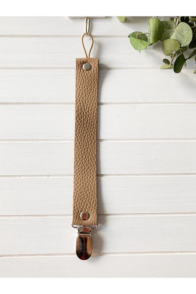 Li Puna Mink Leather Protected Metal Clip Pacifier Strap Lpemzk03