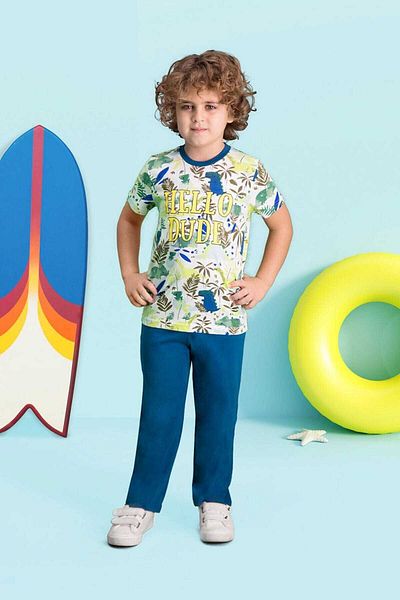 ROLY POLY Hello Dude Cream Boy Pajama Set