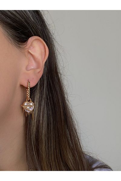 Owentis Steel Rose Gold Heart Barbie Series Esperanza Earrings - No Darkening-