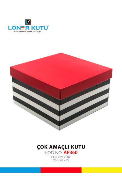 Loner Kutu 26x26x15 Karton Kutu Hediyelik Kutu Kraft Kutu Kargo Kutusu Çok Amaçlı Kutu Pasta Kutusu (10 Adet)