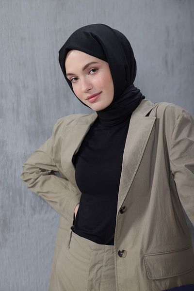 Modakaşmir Şal confortabil din bumbac negru