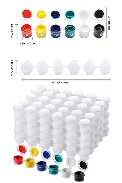 Nana Toplam 6'lı 3ml Kapaklı, 10 Adet Set, Tüm Boyalar Için