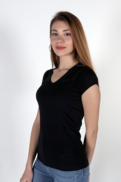 URBAN BOLD Kısa Kollu V Yaka Siyah Body