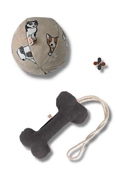 UTDpet Hoppie Sound Ball Dog Toy + Bestie Traction Bone Dog Toy