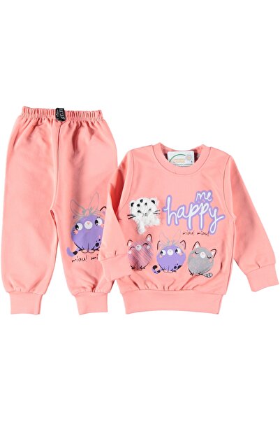 Buqete طقم بناتي بطبعة قطة