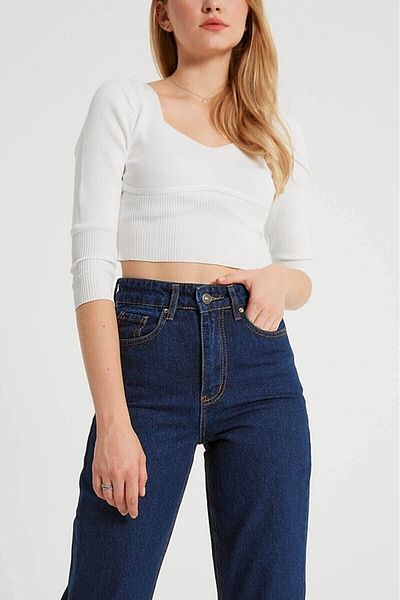 DRC trend Amila Blugi din denim cu talie înaltă, cu picioare largi