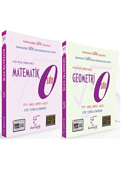 Karekök Yayınları Matematik 0 Sıfır - Geometri 0 Sıfır 2022-2023