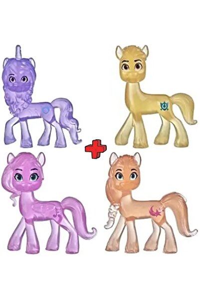 Hasbro 4'lü Set My Little Pony Princess Petals Sunny Starscout Izzy Moonbow Hitch Trailblazer Pembe Mor 44