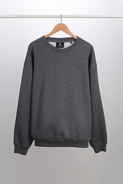 ADAM BOXES Oversize O-collar Sweatshirt N-alinda - Anthracite