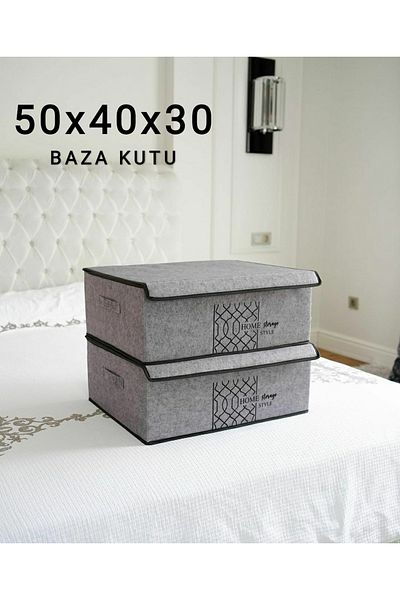 Smyak 2 Pieces 50x40x19 Base Box Organizer Storage