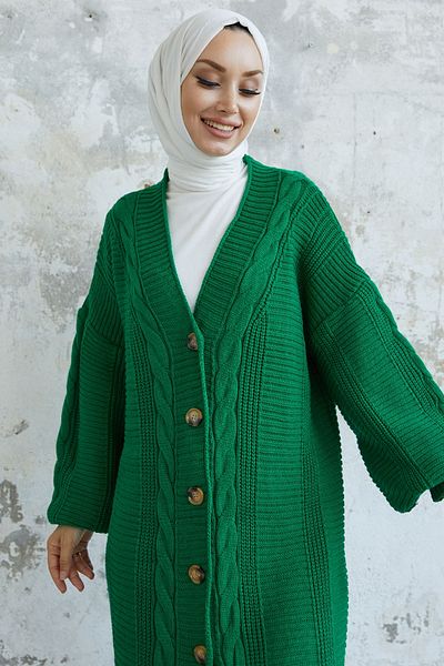 InStyle Ζακέτα με κουμπιά Evia Knitwear - Πράσινη