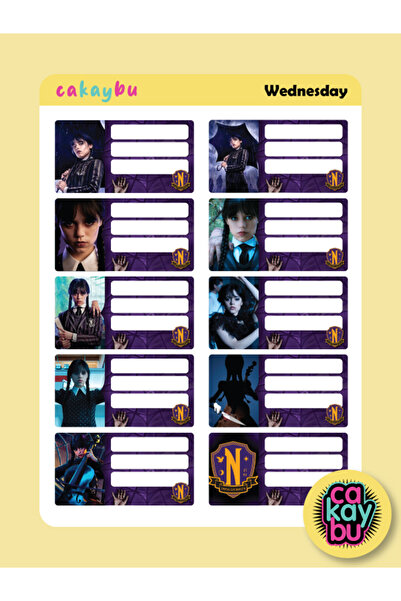 cakaybu Wednesday Addams School Notebook Sticker Paste Sticker