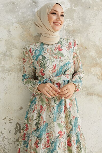 InStyle Orya Flower Pattern Dress - Red