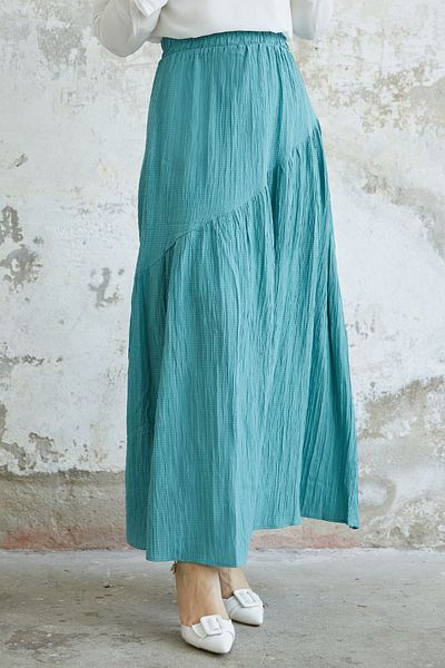 InStyle Fusta Seersucker Detaliu Piping Arina - Mentă