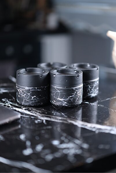 Homesea Cam Hazneli Küllük Yanmaz Cam Sigara Küllüğü 4'lü