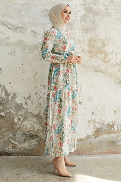 InStyle Orya Flower Pattern Dress - Red